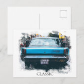 *~* Klassieke Oude Antieke Auto Schildering Briefkaart (Voorkant / Achterkant)
