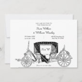 Klassieke oude Carriage vintage bruiloft Kaart (Voorkant)