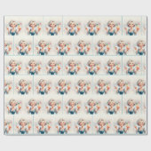 Klassieke oude dame met een cocktail cadeaupapier (Vlak)