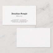 Klassieke oude Engelse Sjabloon van tekst Nostalgi Visitekaartje (Voorkant / Achterkant)