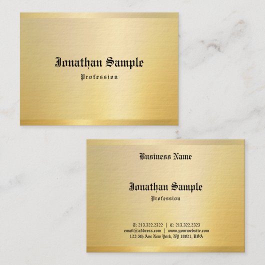 Klassieke oude Engelse tekst Gold Sjabloon Visitekaartje (Voorkant / Achterkant)