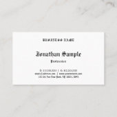 Klassieke oude Engelse tekst nostalgische look Sja Visitekaartje (Achterkant)