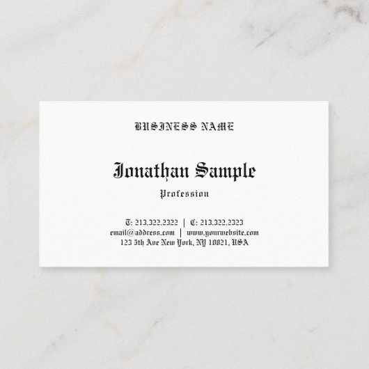 Klassieke oude Engelse tekst nostalgische look Sja Visitekaartje (Achterkant)