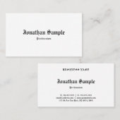 Klassieke oude Engelse tekst nostalgische look Sja Visitekaartje (Voorkant / Achterkant)