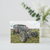 Klassieke oude hotrod  auto briefkaart (Staand voorkant)
