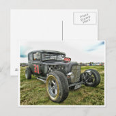 Klassieke oude hotrod  auto briefkaart (Voorkant / Achterkant)