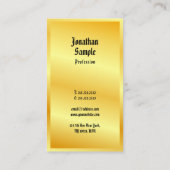 Klassieke oude stijltekst Faux Gold Elegant Sjablo Visitekaartje (Achterkant)