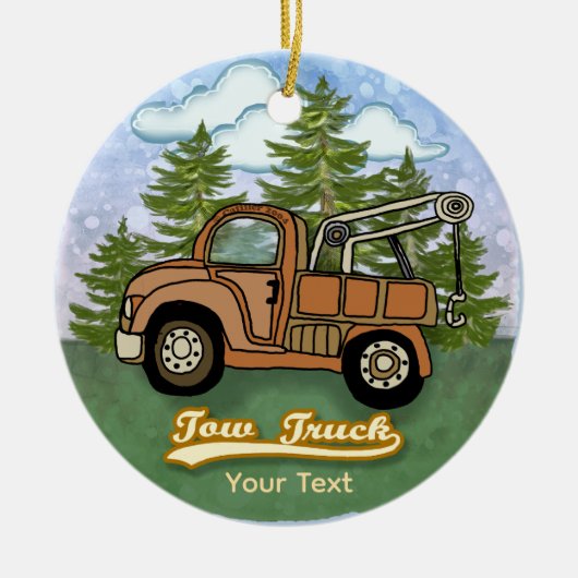 Klassieke Oude Takelwagen Keramisch Ornament (Voorkant)