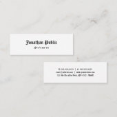 Klassieke oude tekst Sjabloon handschrift Mini Visitekaartje (Voorkant / Achterkant)