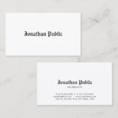 Klassieke Oudengelse Stijl Look Professioneel Wit Visitekaartje (Voorkant / Achterkant)