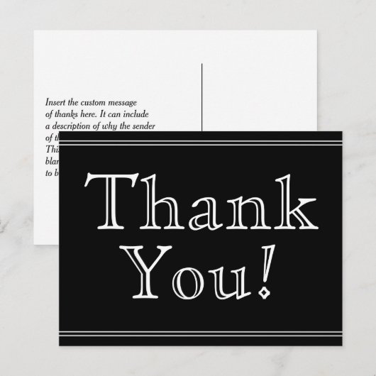 Klassieke, ouderwetse 'Dank je wel!' ansichtkaart Briefkaart (Voorkant / Achterkant)