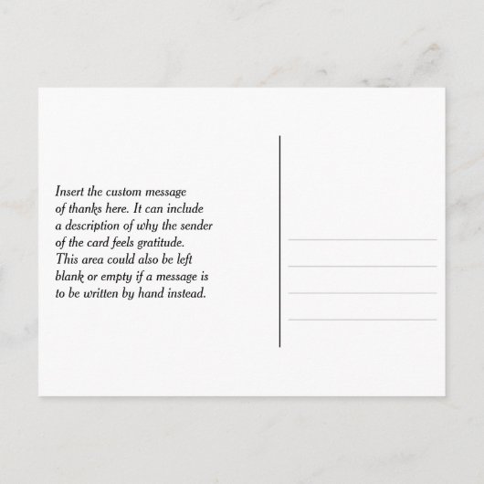 Klassieke, ouderwetse 'Dank je wel!' ansichtkaart Briefkaart (Achterkant)