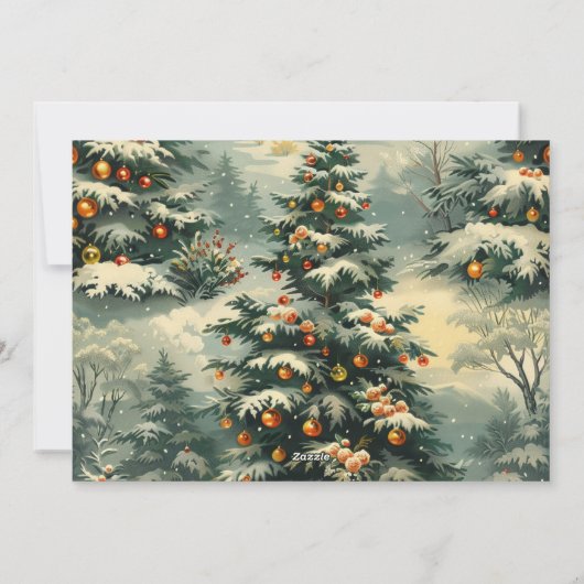 Klassieke Ouderwetse kerstboom vakantiefoto Feestdagenkaart (Achterkant)