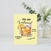 Klassieke Ouderwetse Recept Cocktail Art Briefkaart (Staand voorkant)