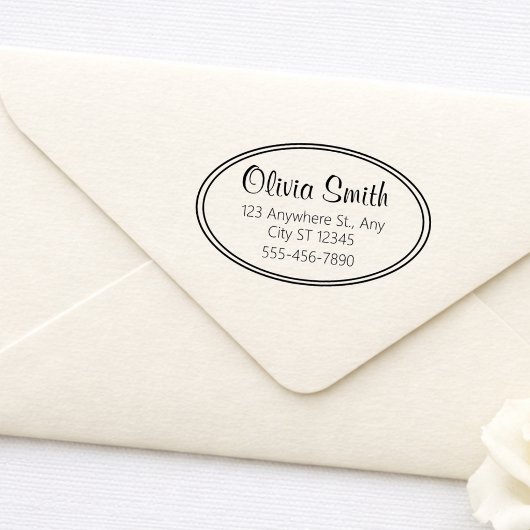 Klassieke ovale rand retouradres rubberen stempel