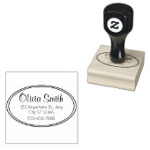 Klassieke ovale rand retouradres rubberen stempel (Gestempeld)