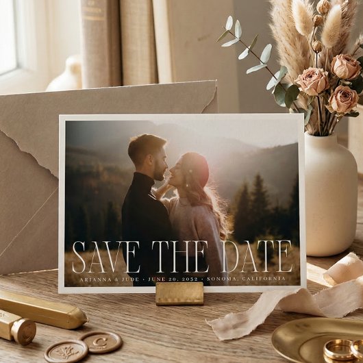 Klassieke Overlay Foto Bruiloft Save The Date