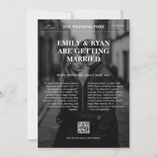 Klassieke  Overlay Fotokrant Trouwen Save The Date (Voorkant)