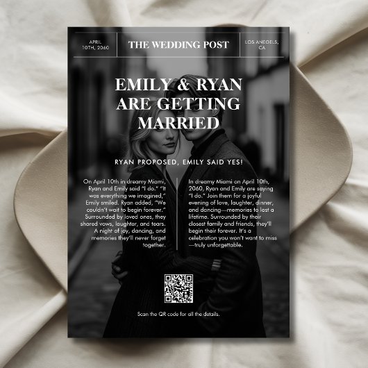 Klassieke Overlay Fotokrant Trouwen Save The Date