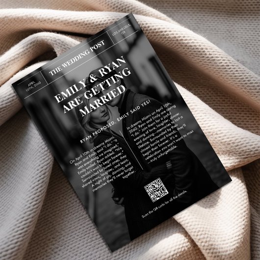 Klassieke Overlay Fotokrant Trouwen Save The Date