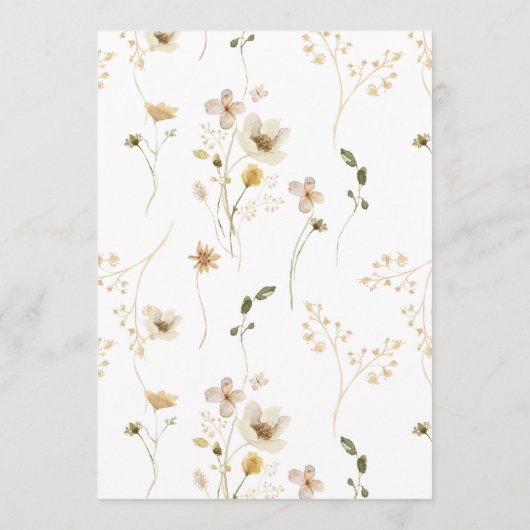 Klassieke overvloed gedroogd Wilde Pampas Wedding Kaart (Achterkant)