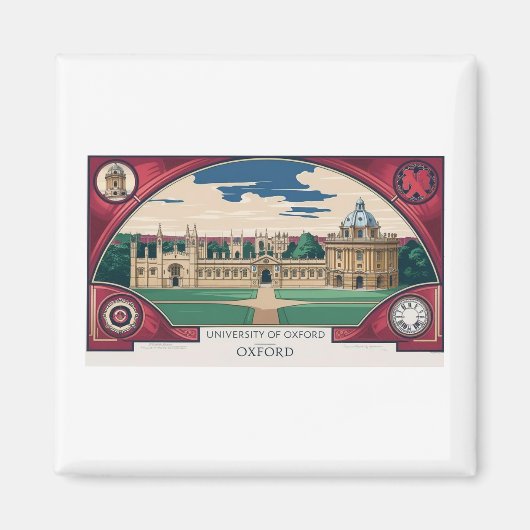 Klassieke Oxford Skyline Magnet (Voorkant)