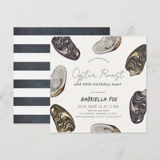 Klassieke Oyster Roast Verjaardag Kaart (Voorkant / Achterkant)