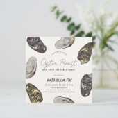 Klassieke Oyster Roast Verjaardag Kaart (Staand voorkant)