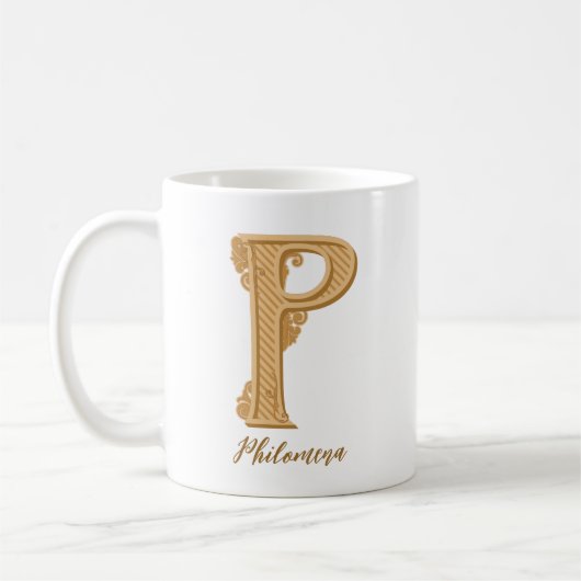 Klassieke P initiaal naam Koffie Mok (Links)