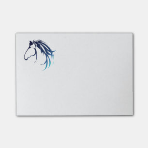 Klassieke Paardenhoofd Logo in blauw Post-it® Notes