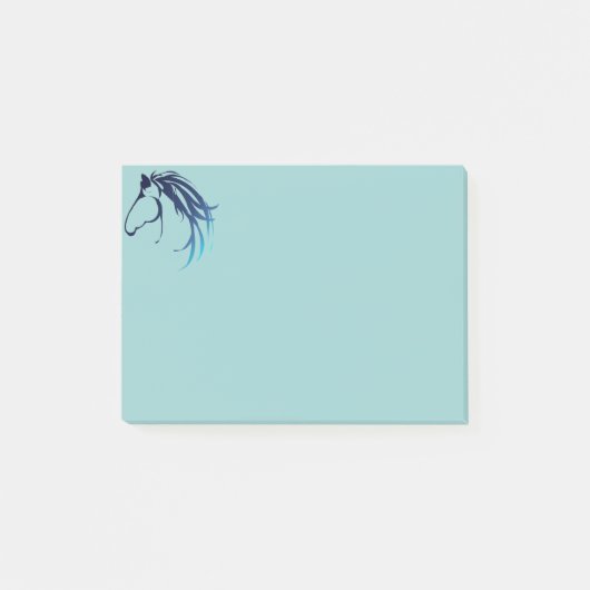 Klassieke paardenkop Logo in blauw Post-it® Notes (Voorkant)