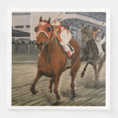 Klassieke paardenras waar underdog wint servet (Voorkant)
