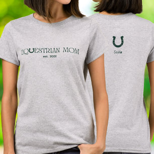 Klassieke paardensportmoeder vastgesteld jaar hoef t-shirt
