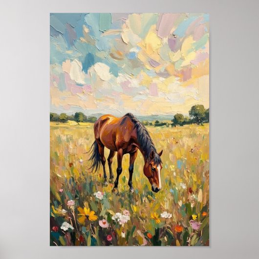 Klassieke paardenweide plattelandskunst poster (Voorkant)