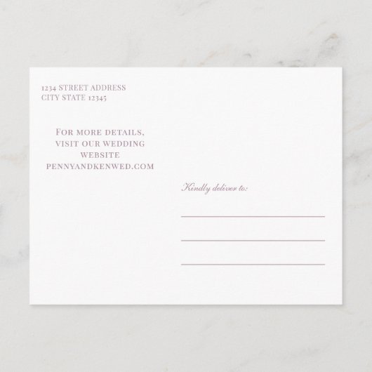 Klassieke Paars budgettaire opslag datum Briefkaart (Achterkant)