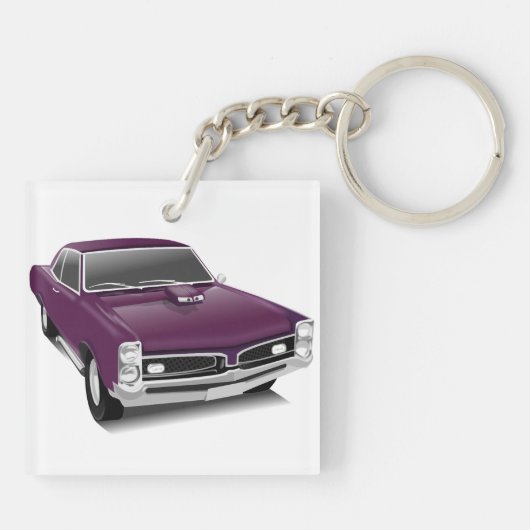 Klassieke Paars wagen Sleutelhanger (Achterkant)