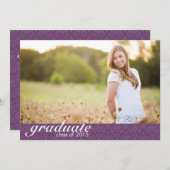 Klassieke Paarse aankondiging van het Afstuderen - (Voorkant / Achterkant)