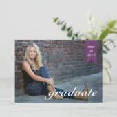 Klassieke Paarse aankondiging van het Afstuderen - (Staand voorkant)