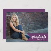 Klassieke Paarse aankondiging van het Afstuderen - (Voorkant / Achterkant)