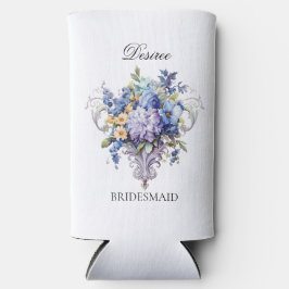 Klassieke Paarse Bloemen Bruidsmeisje Aanzoek Cade Seltzer Blikjeskoeler