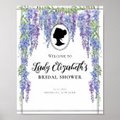 Klassieke paarse bloemen bruiloft feest poster (Voorkant)
