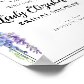 Klassieke paarse bloemen bruiloft feestelijke begr poster (Hoek)