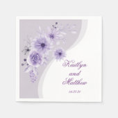 Klassieke Paarse bruiloft Bloemen Servet (Voorkant)
