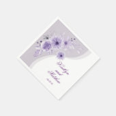 Klassieke Paarse bruiloft Bloemen Servet (Hoek)