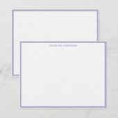 Klassieke Paarse dik- en dunne grensnaam Notitiekaartje (Voorkant / Achterkant)