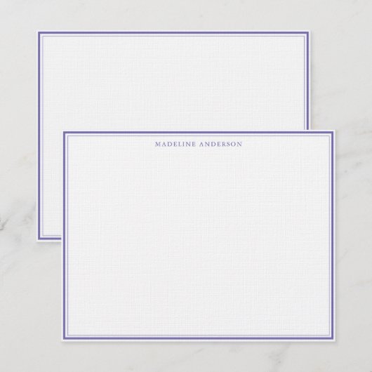 Klassieke Paarse dik- en dunne grensnaam Notitiekaartje (Voorkant / Achterkant)