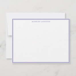 Klassieke Paarse dik- en dunne grensnaam Notitiekaartje