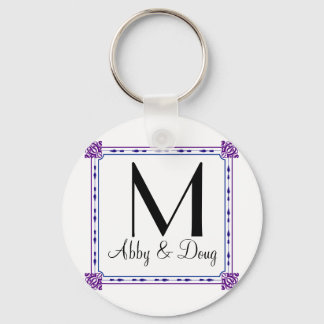 Klassieke paarse en blauwe dij-logo sleutelhanger