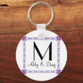 Klassieke paarse en blauwe dij-logo sleutelhanger (Voorkant)