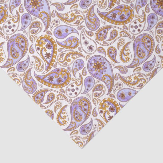 Klassieke Paarse en bruine Paisley Pattern Tissuepapier (Detail)